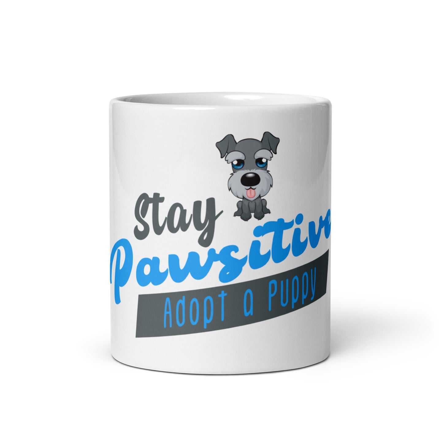 Stay Pawsitive, Adopt a Puppy (mug)