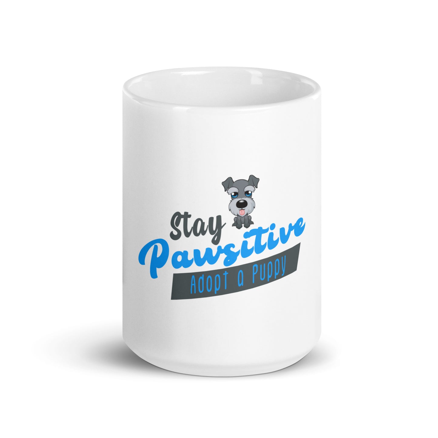 Stay Pawsitive, Adopt a Puppy (mug)