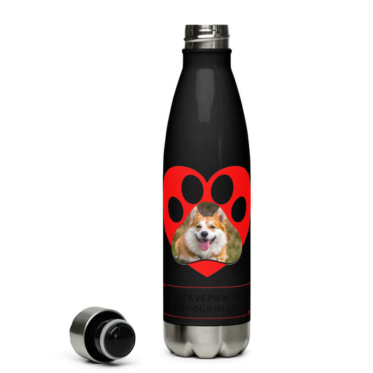 Dogs leave paw prints on your heart (Stainless Steel Water Bottle)