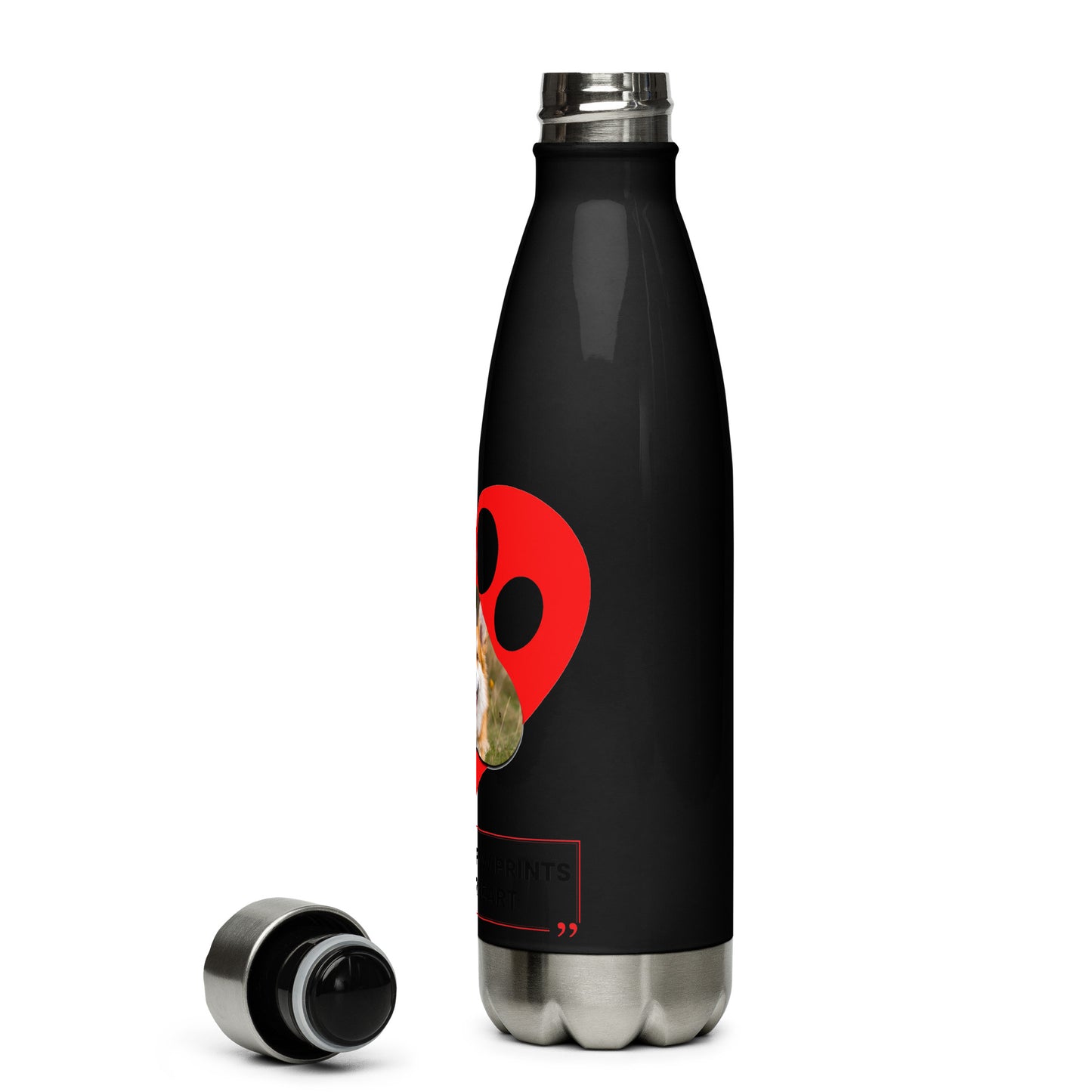 Dogs leave paw prints on your heart (Stainless Steel Water Bottle)