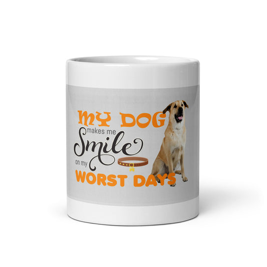 My dog makes me smile on my worst days (mug)