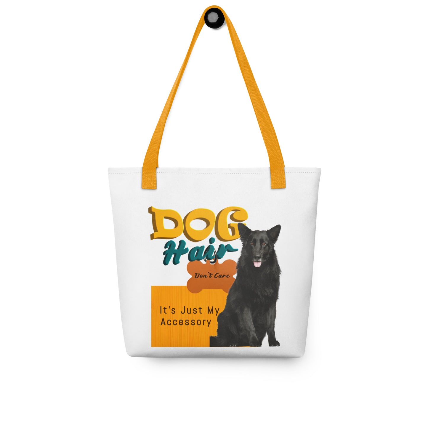 Dog hair, don't care. It's just my accessory (tote bag)